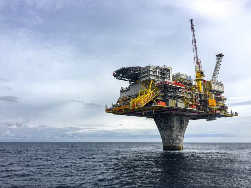 Offshore oil platform in the North Sea