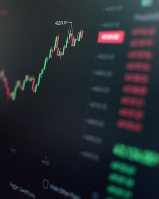 Trading screen showing market data and price charts