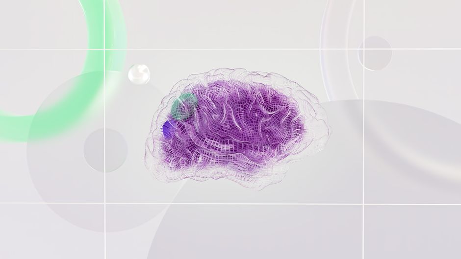 3D rendered abstract design featuring a digital brain visual with vibrant colors representing artificial intelligence.