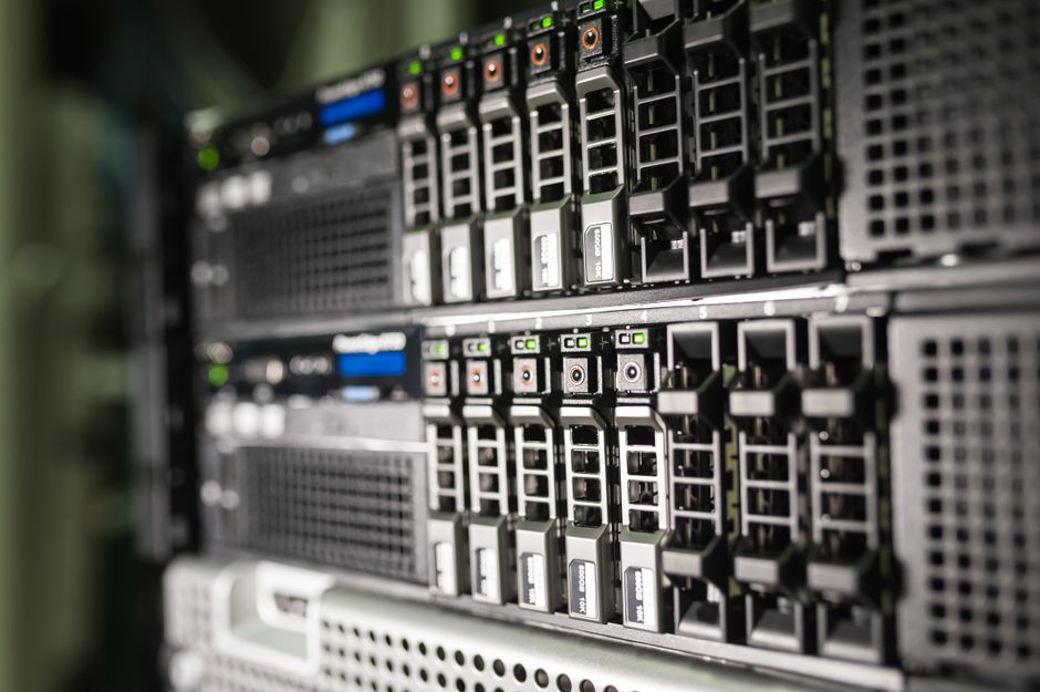 Server equipment in a modern data center represents the cloud infrastructure demand behind the growth thesis.