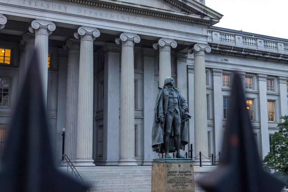 US Treasury Department building in Washington, DC