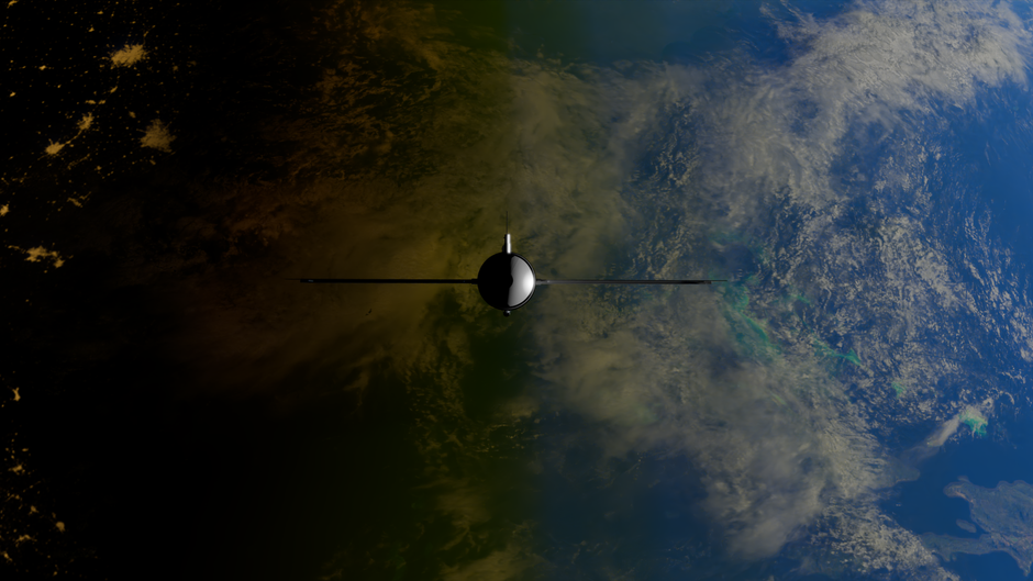 Satellite orbiting Earth from space