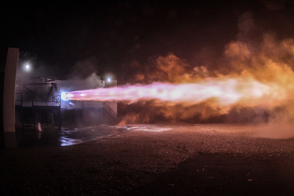 Rocket engine test fire